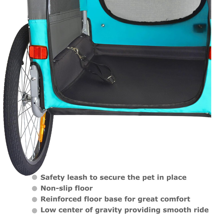 Універсальний візок-перевозник для собак Tiggo VS Pets Medium, 2в1: візок та велосипедний причіп, блакитний