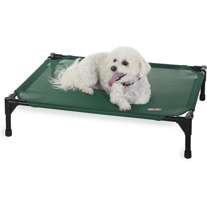 Підняте вуличне ліжко для собак K&H PET PRODUCTS, охолоджуюче, з дихаючою сіткою, знімний чохол, металевий каркас, для середніх порід, портативне