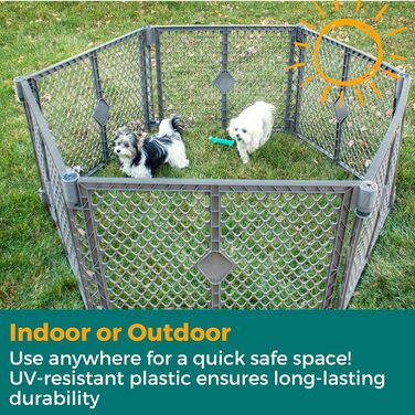 Laufstall для собак North States MYPET Petyard, 6 панелей, 66 см, складаний, для дому та вулиці, Feldstone Basic