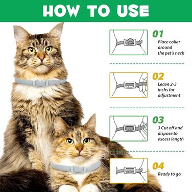 Нашийники для котів 4 шт. - 48 см - блакитні та помаранчеві (сірий)