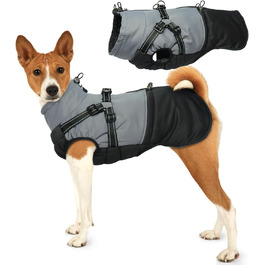 Водонепроникний зимовий теплий одяг для собак маленьких порід, чорний, розмір M