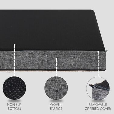 Ортопедичне ліжко для собак середніх порід, вологостійке, з ультрам'якою піною, знімний, пральний чохол та антиковзаюча підкладка, білий та сірий, розмір Medium (31.4'L x 23.6'W x 3.1'Th)