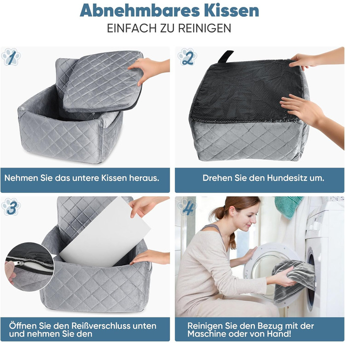 Автомобільний лежак для собак, кріплення на заднє сидіння, з ременями безпеки та кишенею для зберігання, 45x40x34 см