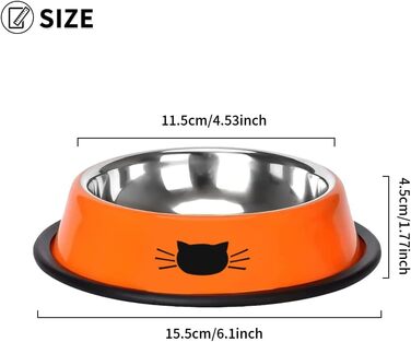 Набір мисок для котів Katzennäpfe: 4 шт. з нержавіючої сталі, протиковзкі, для води та корму, підходить для котів та цуценят