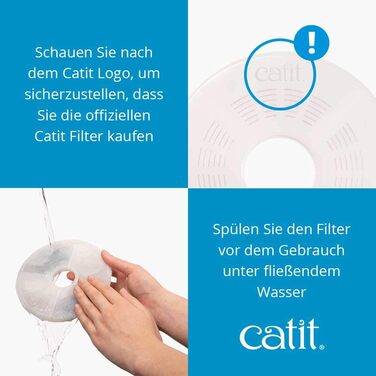 Автоматичний фонтан для котів Catit Flower з LED, 3 л, білий/синій