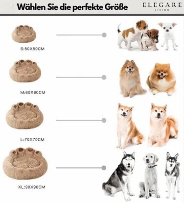 SWZEC Elegare Lidi - Велике лежанка для тварин у вигляді лап (S - 50 см, Коричневий)