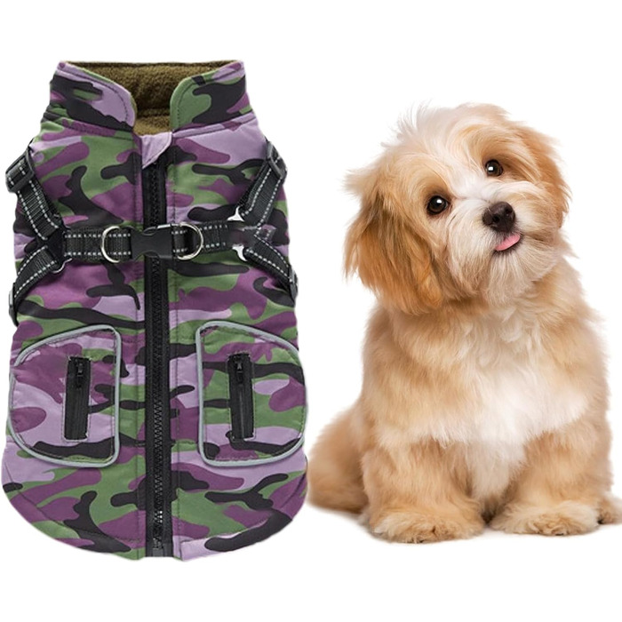Тепла та водонепроникна жилетка для собак на зиму з інтегрованим шлейкою | Безпечна жилетка для собак