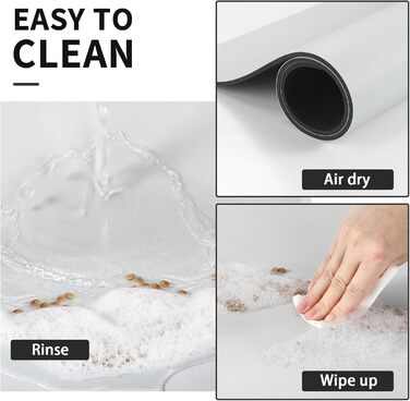 Килимок для годування домашніх тварин HotLive, вбираючий, для собак та котів, без плям, легко миється, швидко сохне, 12'x19' (18'x28', світло-сірий)