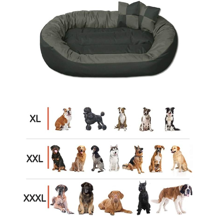 BedDog® Hundebett Sunny: велике овально-кругле лежанка для собак з Cordura, XXXL, RED-WINE (червоний), 150 x 120 x 23 см