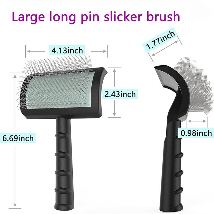 Зубна щітка для собак і котів з довгими шпильками, 25 мм, зелено-чорна. Догляд за шерстю, вичісування підшерстя.