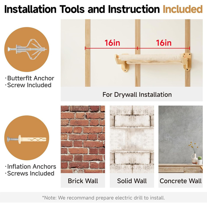 Кішка лежанка на стіну MEWOOFUN, 52x32 см, знімний чохол