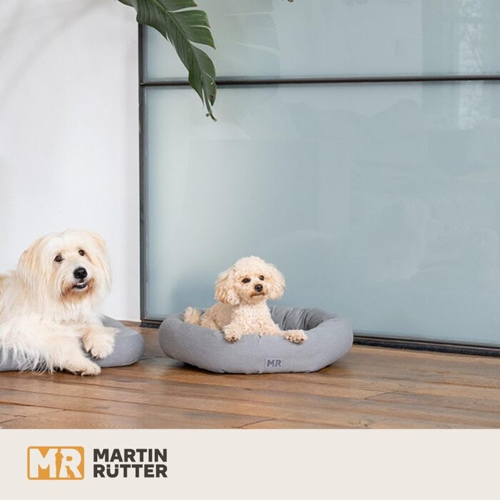 Крісло-гніздо для собак Martin Rütter Nest, сіре – комфортний відпочинок для маленьких собак та цуценят, м'яке, з неслизьким покриттям та можливістю прання, кругле ліжко з бавовняної тканини