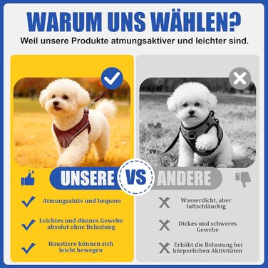 Нашийник та поводок для собак маленьких порід, регульовані, з поглинанням ривка, світловідбиваючий, м'який, дихаючий, для прогулянок, бігу, тренувань (Бордовий S), Винотний S (Окружність шиї: 28-37 см, Окружність грудей: 39-47 см)