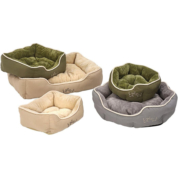 Кругле ліжко для собак та котів Dehner Lieblinge Sammy, бежеве, 57x52x14 см, поліестер