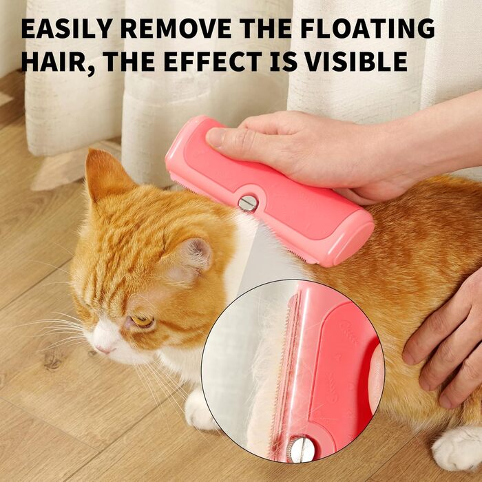 Щітка для собак та котів - двоколірна синьо-жовта, видаляє відмерле волосся та підшерсток, для собак та котів