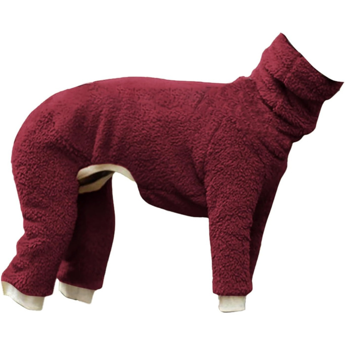 Зимовий комбінезон для собак – теплий флісовий костюм з принтом грейхаунд, комір-стійка, одяг для чотирилапих афганців (G, XL)