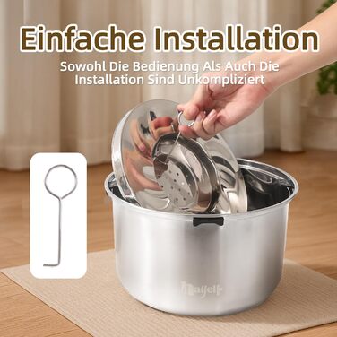 Нержавійна миска для собак великих і середніх порід 5.6л, проти протікання, для води, миска для собак, можна мити в посудомийній машині