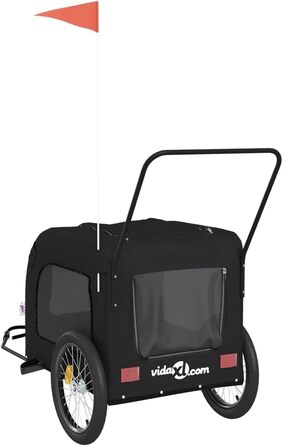 Причіп для тварин на велосипед, Оксфорд та Ізон, помаранчевий та сірий, 68x134x73 см