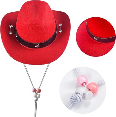 Ковбойський комплект для тварин: капелюх та бандана для собак та котів. Ідеально для святкування дня народження в мексиканському стилі та повсякденного носіння. Червоний, однотонний (Getaway Solids)