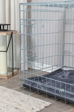 TRIXIE переносна клітка для собак Home XL, 116×86×77 см, складна, металева, з 2 дверима та замками, для транспортування і дому, срібляста