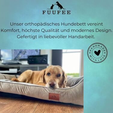 Крісло-ліжко для собак великих порід FUUFEE, 100 x 80 см, бежеве, знімний чохол на блискавці, миється