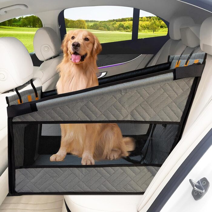 Надійний автокрісло для собак: водонепроникне, антиковзаюче, з 3 ременями, для середніх та великих собак