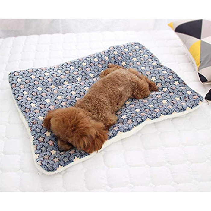 М'який килимок для собак та котів Dreamskull: 81x62 см, блакитний. Килимок-підстилка, ліжко для тварин, плюшевий, зручний, легко миється.