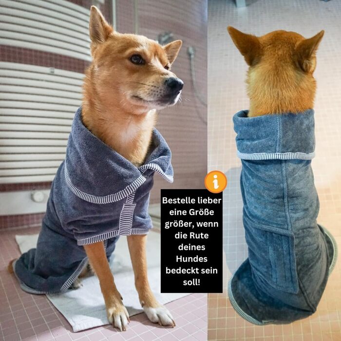 Преміум халат для собак - великі породи, теплий та м'який, для зими та літа, машинне прання 40°C