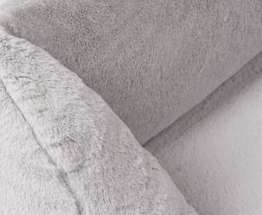 Ортопедичне собаче ліжко Knuffelwuff зі штучним хутром кролика, розмір M-L, 85 x 63 см. Знімний, пральний чохол. Підходить для собак великих, середніх та маленьких порід. (L 155 x B 105 x H 30 см, Сірий)