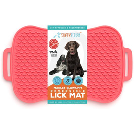 Килимок для собак Marley Reversible Lick Mat - повільний догодувальник, силікон, антиковзаюча поверхня, червоний