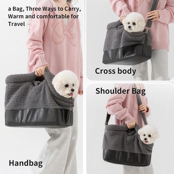 Транспортна сумка для кота Yiohejy - тепла, водонепроникна, з ременем безпеки, для малих та середніх порід, сіра