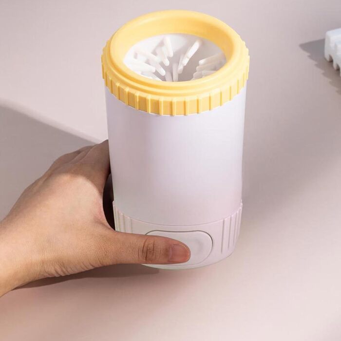 Миска для миття лап собаки, силіконовий скребок для лап домашніх тварин - очищувач лап для собак, великих та малих, жовтого кольору