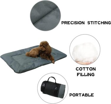 Килимок для собак Bangminda: водонепроникний, для подорожей та кемпінгу, 90x60 см, сірий