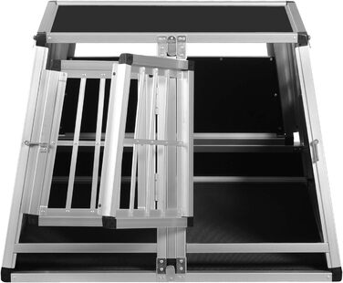 Транспортна переноска для собак Transportbox N23, алюмінієва, 82x90x63 см, з перегородкою та аварійним виходом