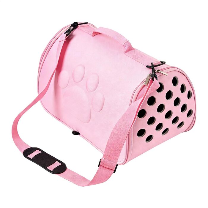 М'яка переноска для котів - сумка на плечі для домашніх тварин, цуценят, для подорожей, на вулицю, в літак, кемпінг, до ветеринара, рожева
