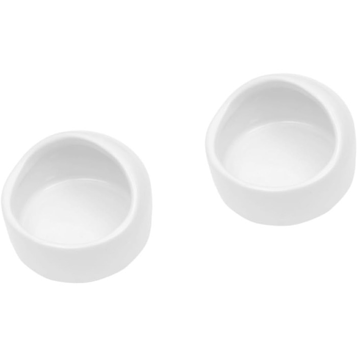 Набір мисок для гризунів Ipetboom (2 шт.) - білі миски для води та їжі для хом'яків, кроликів, морських свинок, мишей (середній)