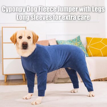 Теплий зимовий костюм для собак: флісовий пуловер з ніжками, халат, куртка для великих та середніх собак, 7XL, колір морський