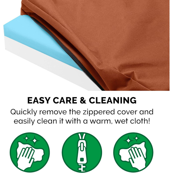 Гірчичне водовідштовхуюче ліжко для собак Furhaven з охолоджуючим гелем, розмір L (76x51x8 см), для собак до 15,9 кг, знімний, пральний чохол, для дому та вулиці