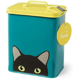 Контейнер для корму Burgon & Ball Creaturewares, кішка Doris, металевий, багато кольорів, 16,5x11x20 см