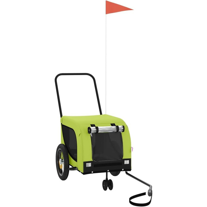 Причіп для велосипеда, переноска для собак, зелено-чорний, Oxford-тканина, сталь, 94018