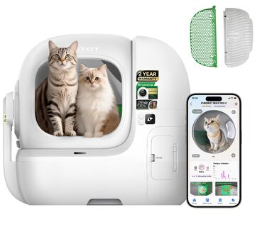 Самоочисний інтелектуальний туалет для котів PETKIT PUROBOT Max Pro 2 з камерою, ШІ-моніторингом здоров'я та розпізнаванням кількох тварин