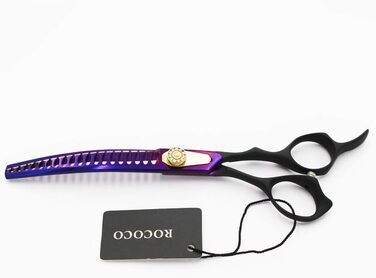 Ножиці для грумінгу собак GUALA 7 дюймів, вигнуті, для розрідження шерсті, з чохлом