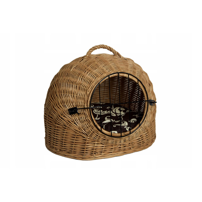 Будиночок для кота Wiklinowe Cuda, коричневий, круглий, 50 см x 40 см x 41 см