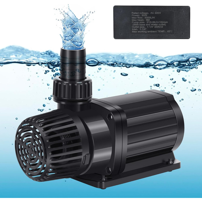 Насос для ставка Forever Speed ECO 10000 л/год 90 Вт, фільтр-помпа для водойми, енергоефективний насос для садового ставка, водоспадів, фонтанів