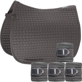 Ескадрон Комплект Базовий: підкова з флісовими бандажами, антрацит, розмір: Dressur (DL)