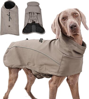 Водонепроникний теплий зимовий одяг для собак PETCUTE: куртка-жилет з отвором для шлейки, XXL, коричнева