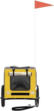 Причіп для велосипеда для собак жовтого та сірого кольорів, Oxford-Gewebe та залізо, LH62839