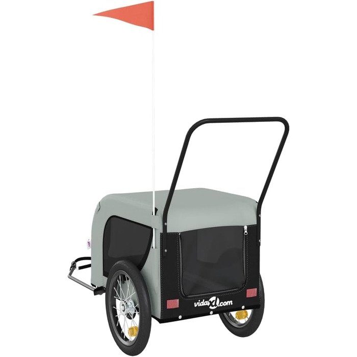 Причіп для велосипеда для собак Сірий та Чорний, Oxford-Gewebe та сталь, LH12049