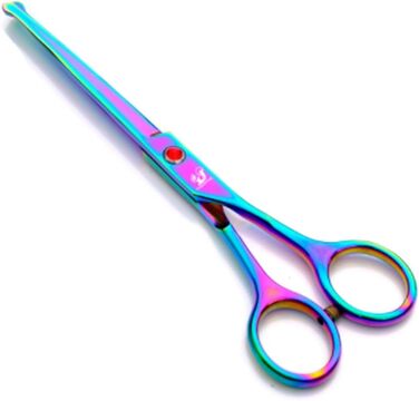 Набір професійних ножиць для грумінгу собак 6.5 дюймів (16.5 см) з безпечними закругленими кінчиками, 3 шт. (прямі, вигнуті, гребінець), преміум-сталь для собак, котів та інших тварин