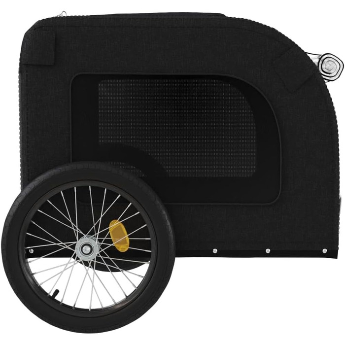 Фургон для собак VidaXL - чорний, 45 кг, з прапором та відбивачами, 69 x 133.5 x 73.5 см